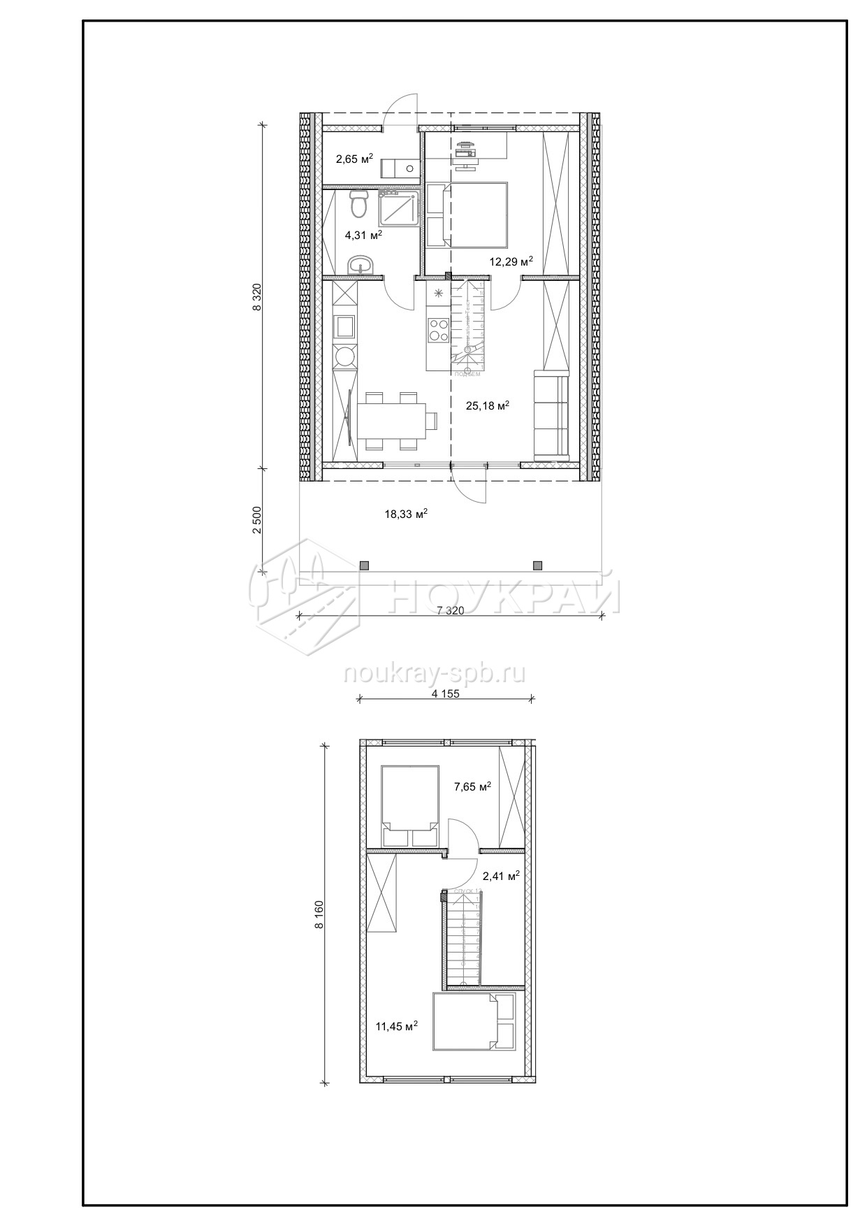 Каркасный дом 8 на 8 A-frame - заказать в Санкт-Петербурге по цене от 28  000 руб. от компании Ноукрай.