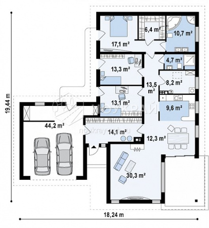 Проекты одноэтажных домов из кирпича до 150 кв. м